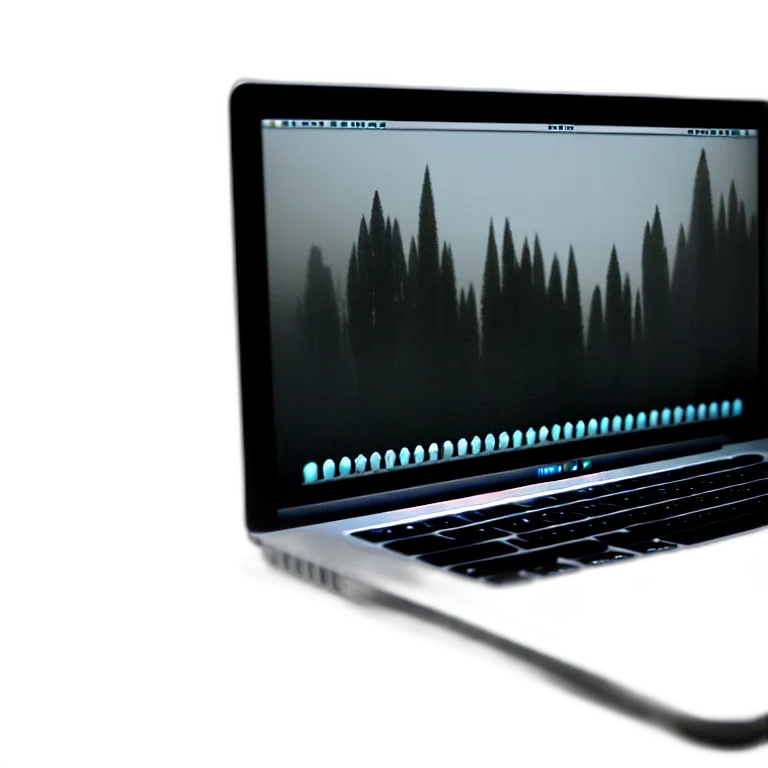3d render, portrait, glass, macbook transparent PNG cut-out