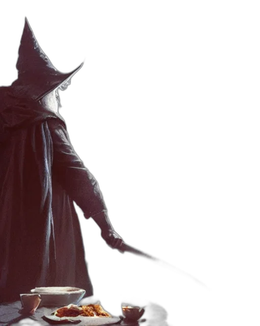 staff, hat, mask, dress transparent PNG cut-out