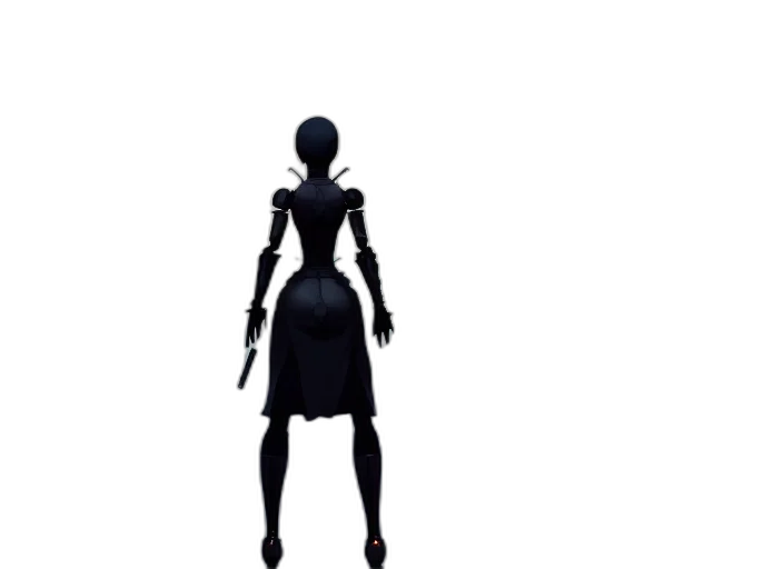 dress, robot, staff, creature transparent PNG cut-out