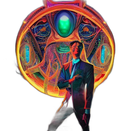 robot, mask, jacket, creature transparent PNG cut-out