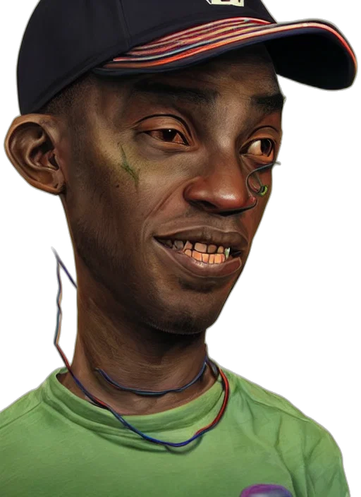 face, staff, hat, animal transparent PNG cut-out