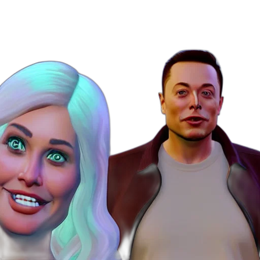 face, concept art, 3d render, comic book art transparent PNG cut-out