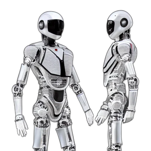 robot, concept art, 3d render, cyberpunk transparent PNG cut-out