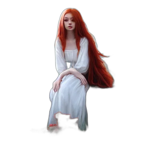 dress, hair, creature, fantasy art transparent PNG cut-out