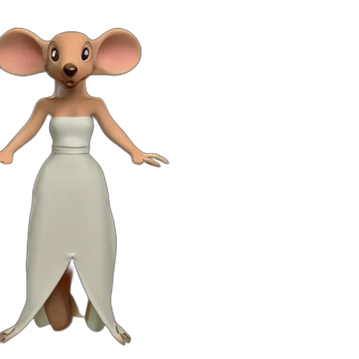dress, animal, creature, 3d render transparent PNG cut-out