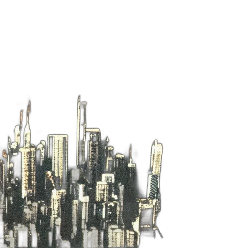 building, 3d render, concept art, cyberpunk transparent PNG cut-out