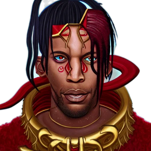 face, mask, staff, fantasy art transparent PNG cut-out