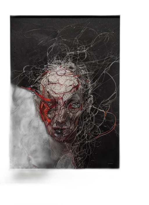 face, mask, creature, hair transparent PNG cut-out