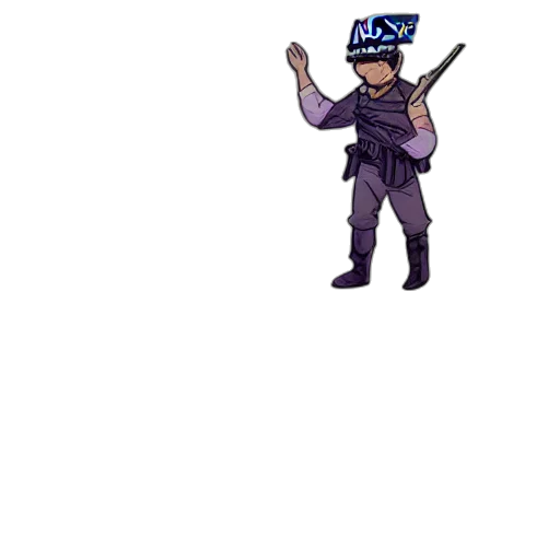 staff, hat, weapon, robot transparent PNG cut-out