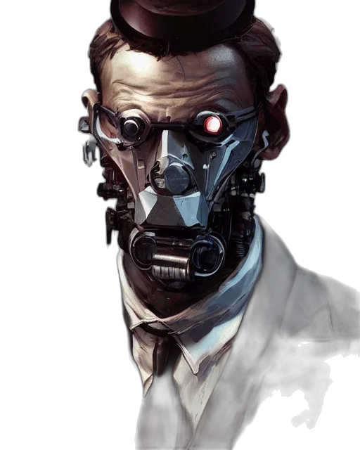 robot, mask, face, cyberpunk transparent PNG cut-out