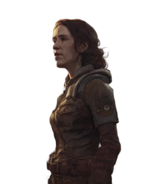 jacket, face, staff, weapon transparent PNG cut-out