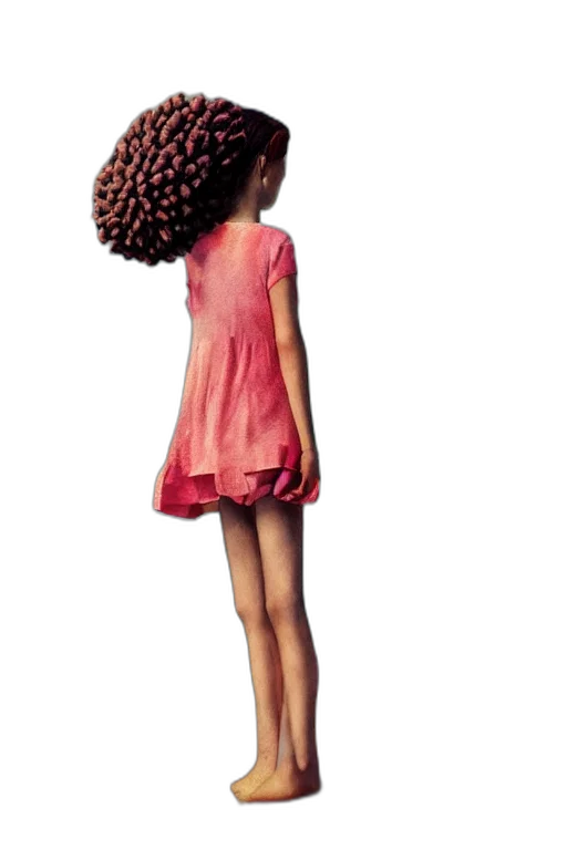 dress, hair, 3d render, photorealistic transparent PNG cut-out