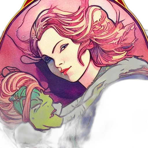 crown, face, watercolor, fantasy art transparent PNG cut-out