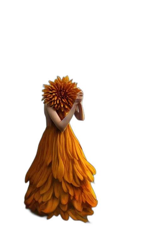 dress, hair, crown, flower transparent PNG cut-out