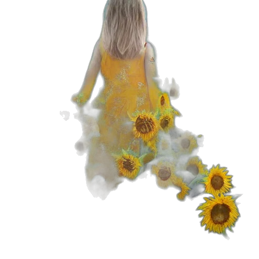 dress, flower, 3d render, photorealistic transparent PNG cut-out