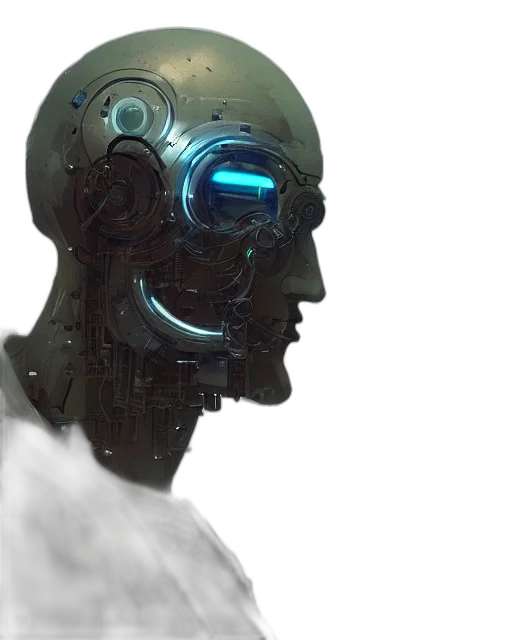 robot, face, mask, cyberpunk transparent PNG cut-out