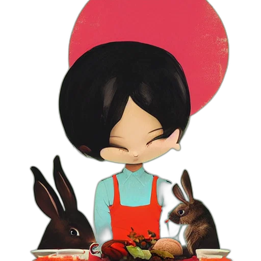 food, cartoon, concept art, oil painting transparent PNG cut-out