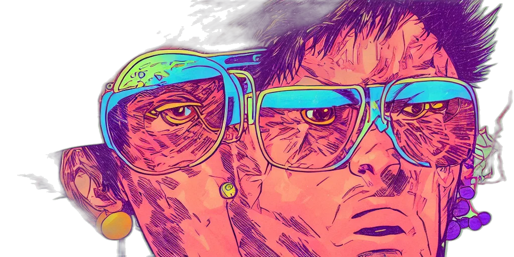 face, mask, comic book art, cartoon transparent PNG cut-out