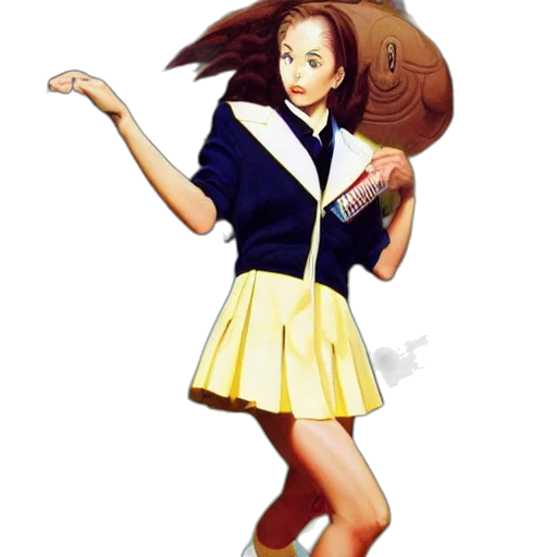 staff, umbrella, jacket, hair transparent PNG cut-out