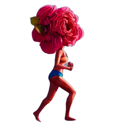 hair, flower, creature, mask transparent PNG cut-out