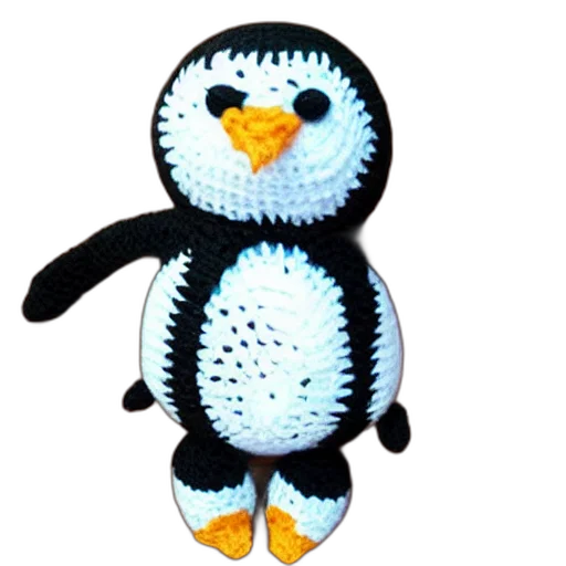 animal, 3d render, crocheted, penguin transparent PNG cut-out