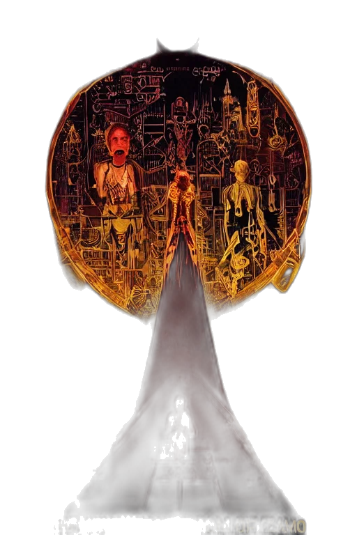 mask, robot, sword, concept art transparent PNG cut-out