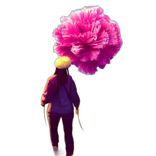 flower, hat, umbrella, staff transparent PNG cut-out