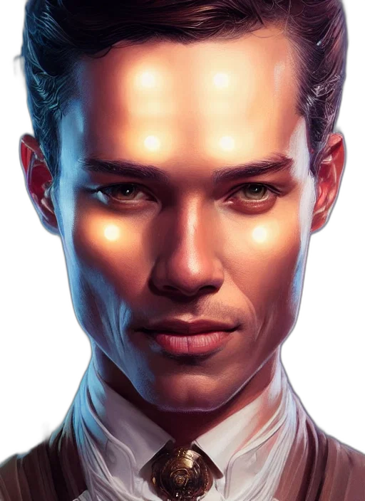 face, staff, photorealistic, comic book art transparent PNG cut-out