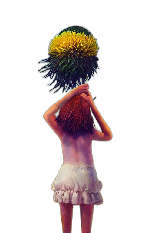 crown, flower, hair, dress transparent PNG cut-out