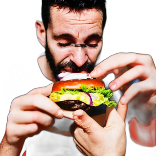 food, face, photorealistic, pixel art transparent PNG cut-out