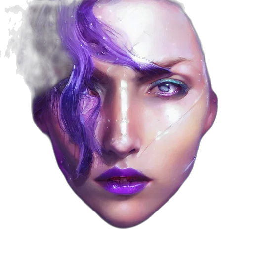 face, mask, hair, jewelry transparent PNG cut-out