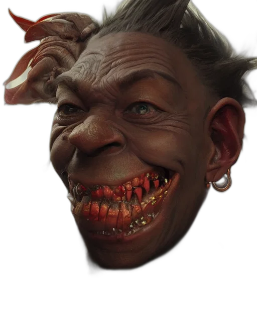 face, creature, mask, staff transparent PNG cut-out