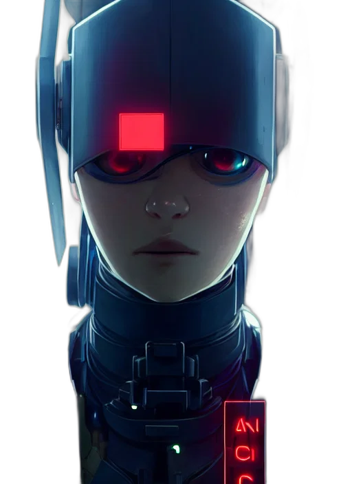 robot, face, mask, cyberpunk transparent PNG cut-out