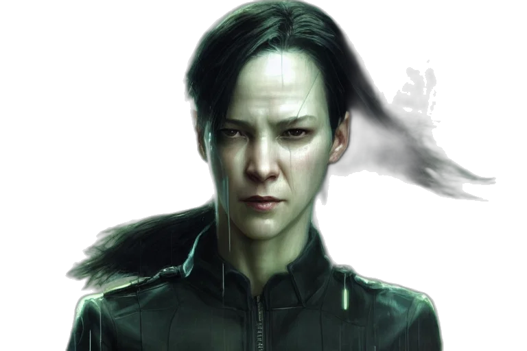 face, concept art, cyberpunk, photorealistic transparent PNG cut-out