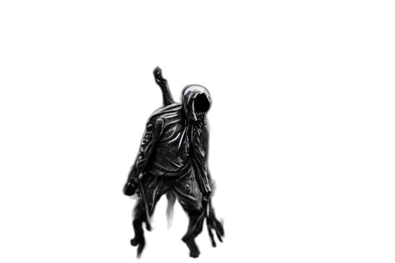 creature, mask, staff, robot transparent PNG cut-out