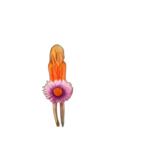 flower, hair, dress, staff transparent PNG cut-out