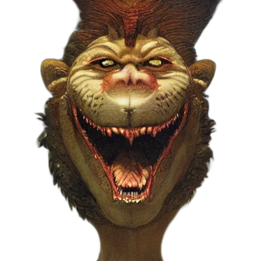creature, staff, dragon, face transparent PNG cut-out