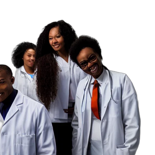 staff, black, scientists, futuristic transparent PNG cut-out