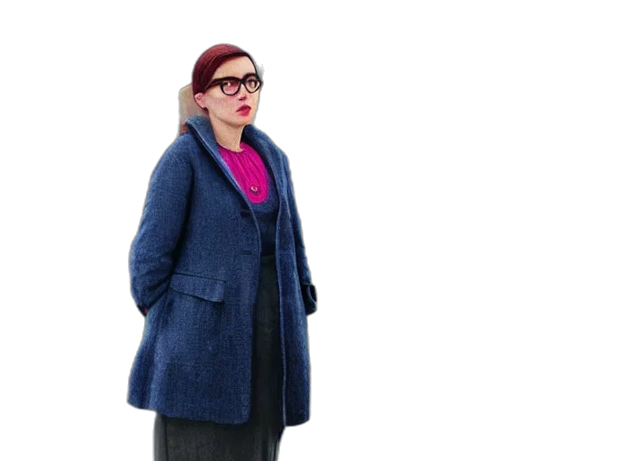 jacket, staff, 3d render, blue transparent PNG cut-out