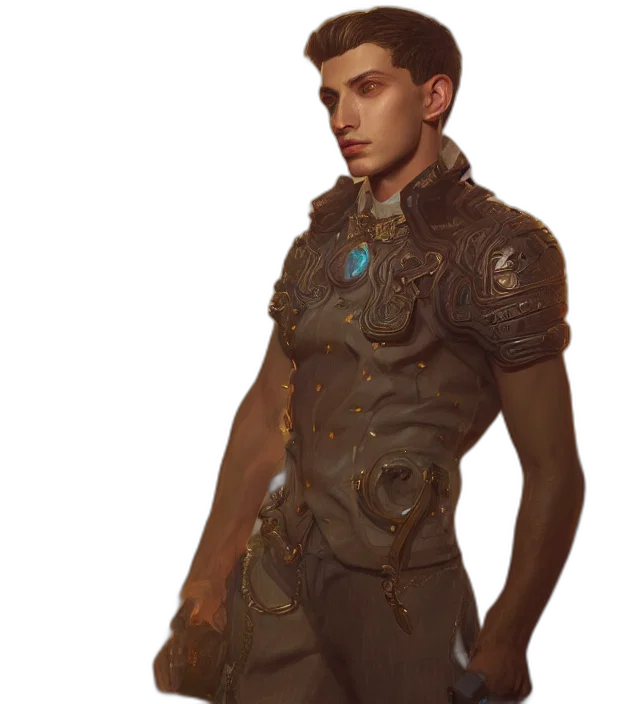 jacket, staff, sword, concept art transparent PNG cut-out