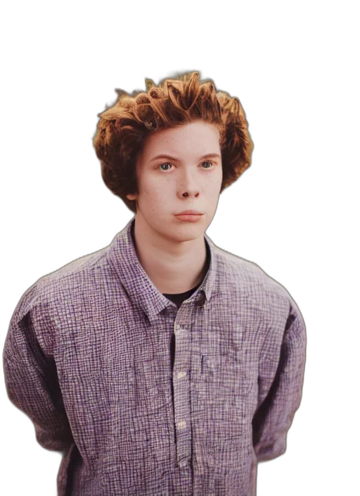 hair, jacket, face, creature transparent PNG cut-out