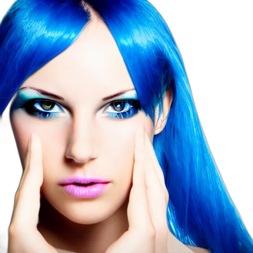 hair, photorealistic, 3d render, cyberpunk transparent PNG cut-out