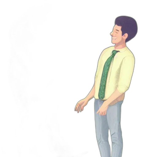 jacket, staff, face, hair transparent PNG cut-out