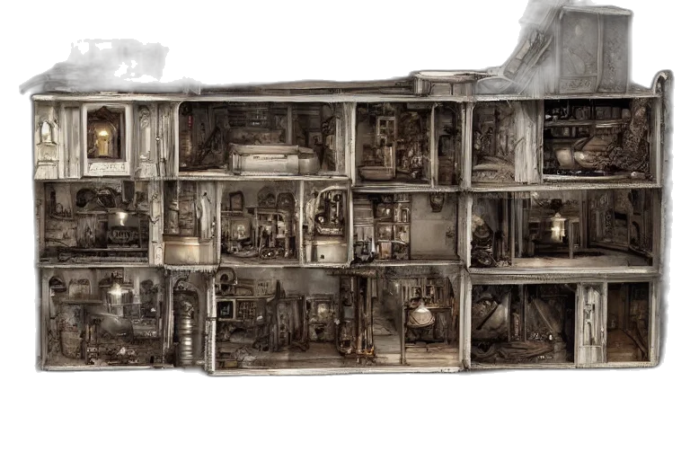 furniture, building, concept art, photorealistic transparent PNG cut-out