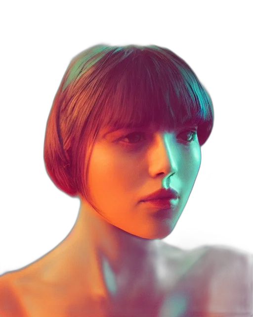face, robot, hair, mask transparent PNG cut-out