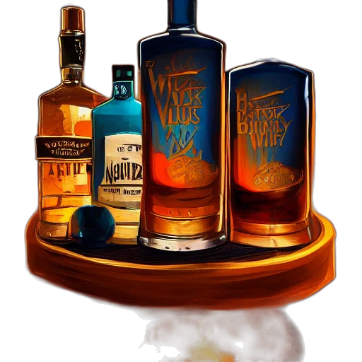 bottle, photorealistic, concept art, 3d render transparent PNG cut-out