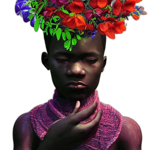 crown, flower, hat, face transparent PNG cut-out