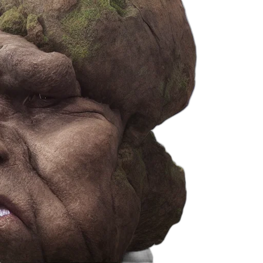 face, mask, creature, 3d render transparent PNG cut-out