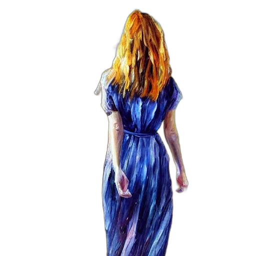 dress, hair, oil painting, watercolor transparent PNG cut-out