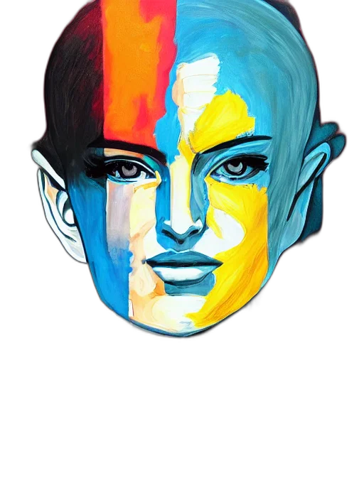 face, mask, robot, watercolor transparent PNG cut-out